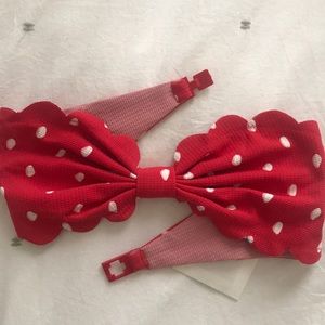 Marysia scalloped red polka dot bikini top